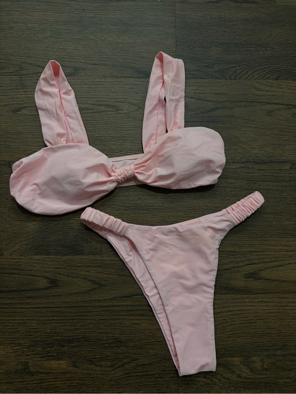 Pink Ruched Bikini Set - Picture 2 of 4